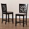 Baxton Studio Devon Sand Upholstered and Espresso Wood 2-Piece Pub Chair Set 166-10766 - alternate 2